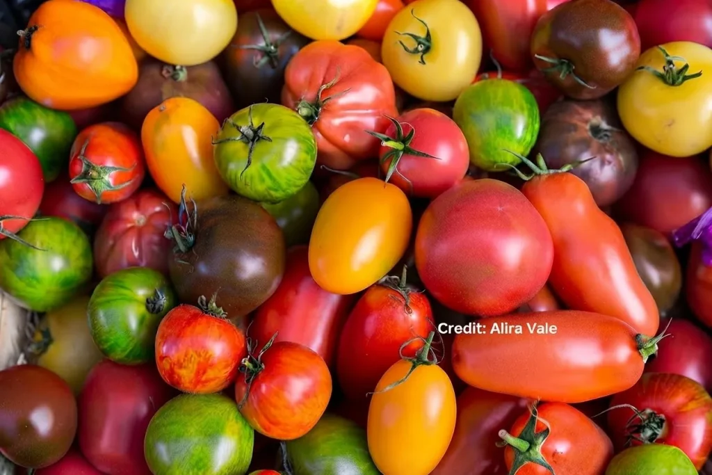 Tomates anciennes multicolores du marché
